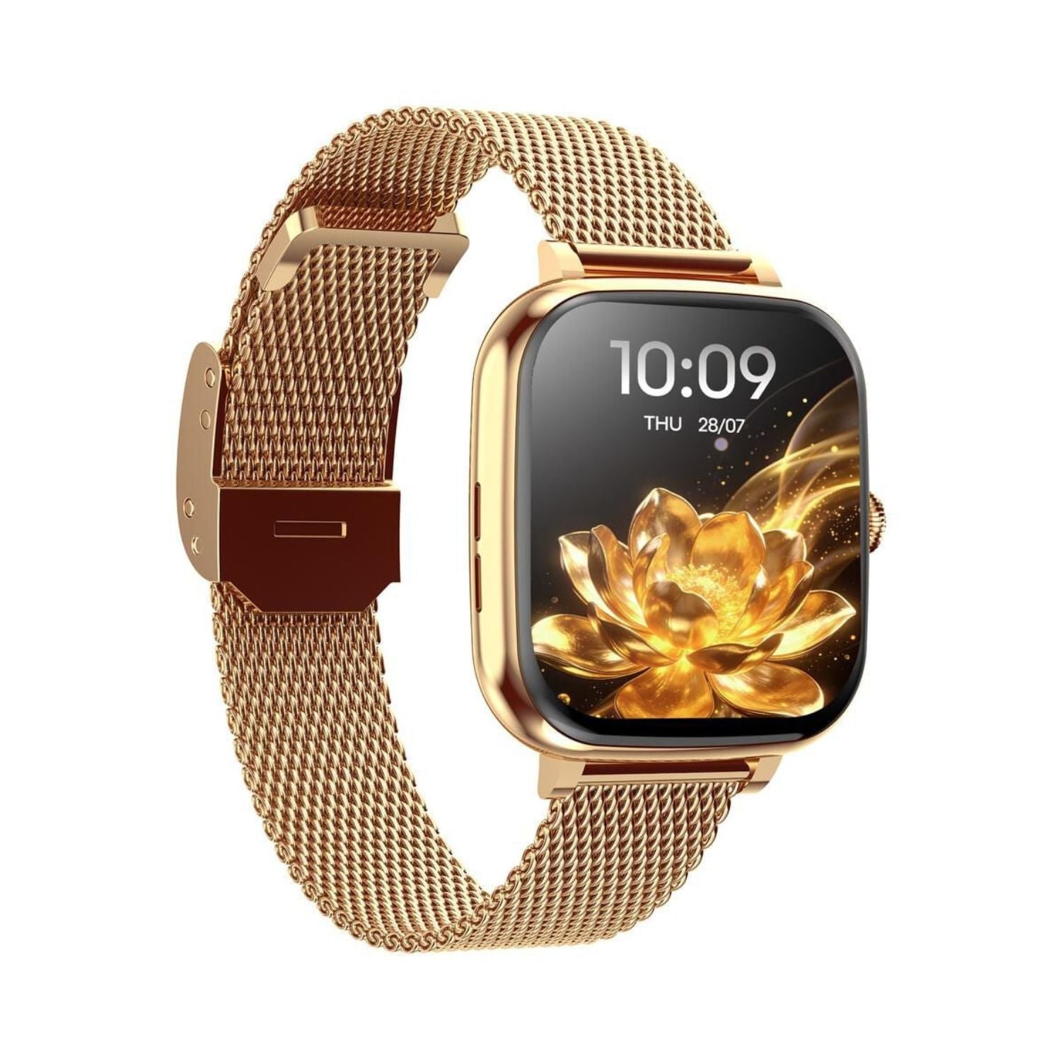 Fastrack women's smart watch with rose gold mesh strap and 10:09 HD display